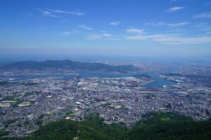 皿倉山から見た北九州市の街並み