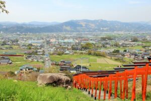 浮羽稲荷神社から見たうきは市の街並み